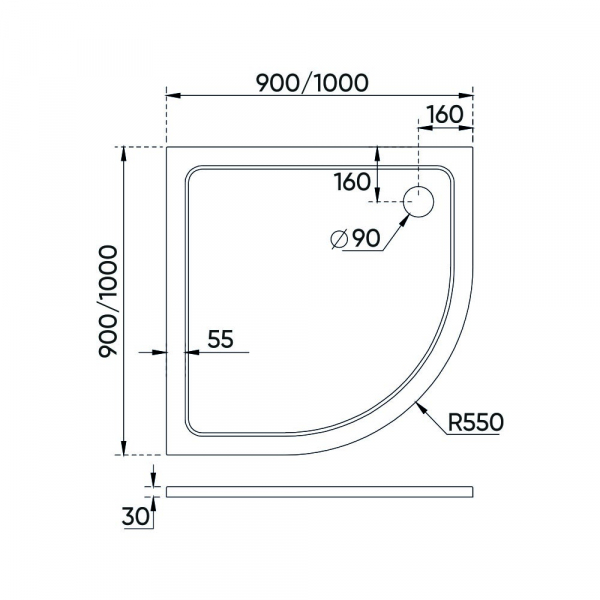 Душевой поддон Veconi Tezeo stone TZ-10, 800x800x30, искусственный камень, белый